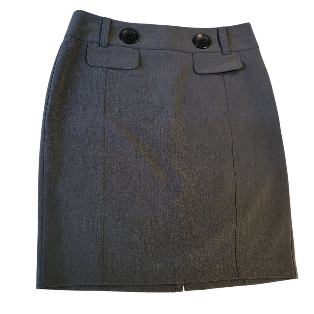 Star City Skirt Size 9 Gray Unlined Pencil Large Buttons Office Career Vintage‎